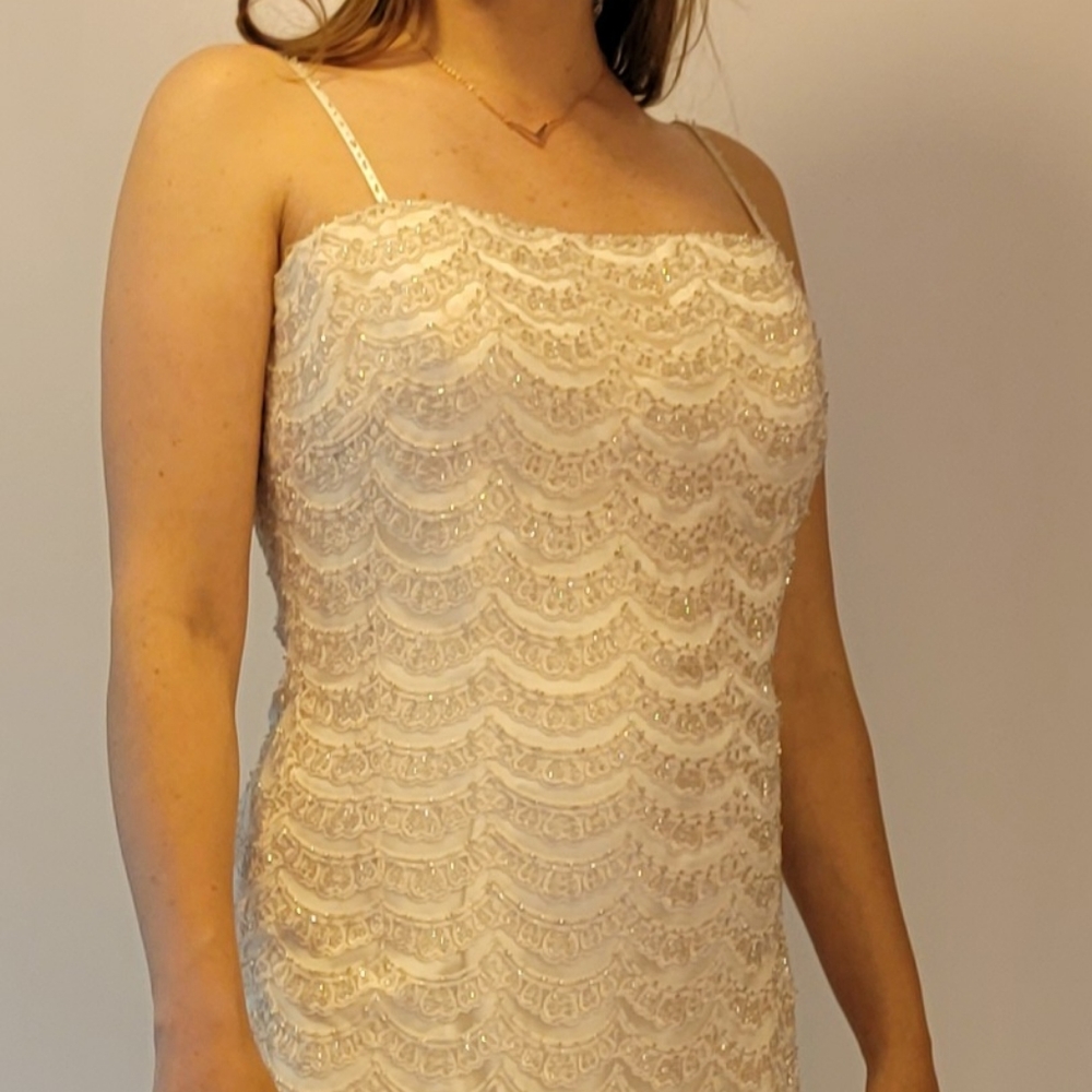 Formal gown with small train